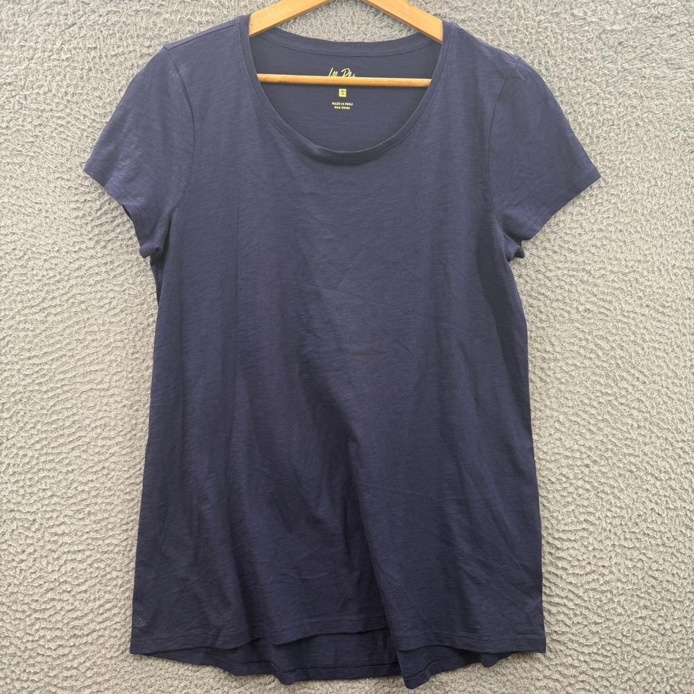 Lilly Pulitzer T-Shirt Women Small Navy Blue Pima Cotton Short Sleeve Scoop Neck